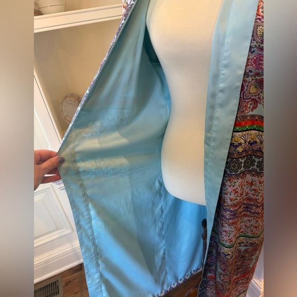 Alice + Olivia Multi pattern / color Floral Print Long Kimono Size Medium/large - Picture 8 of 9